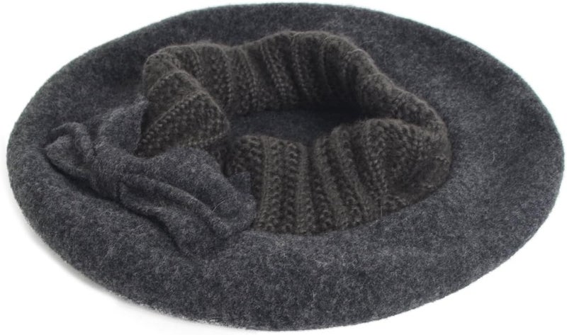 VECRY Lady French Beret 100% Wool Beret Floral Dress Beanie Winter Hat - Image 3